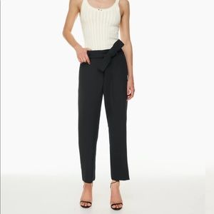 Aritzia Wilfred Tie Front Pant Sz 2 NWOT Black